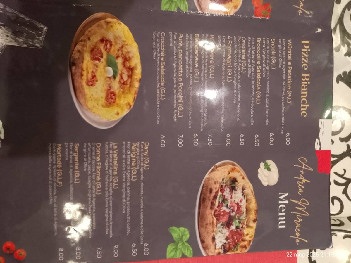 Menu di Pizzeria Miracolo da Andrea 