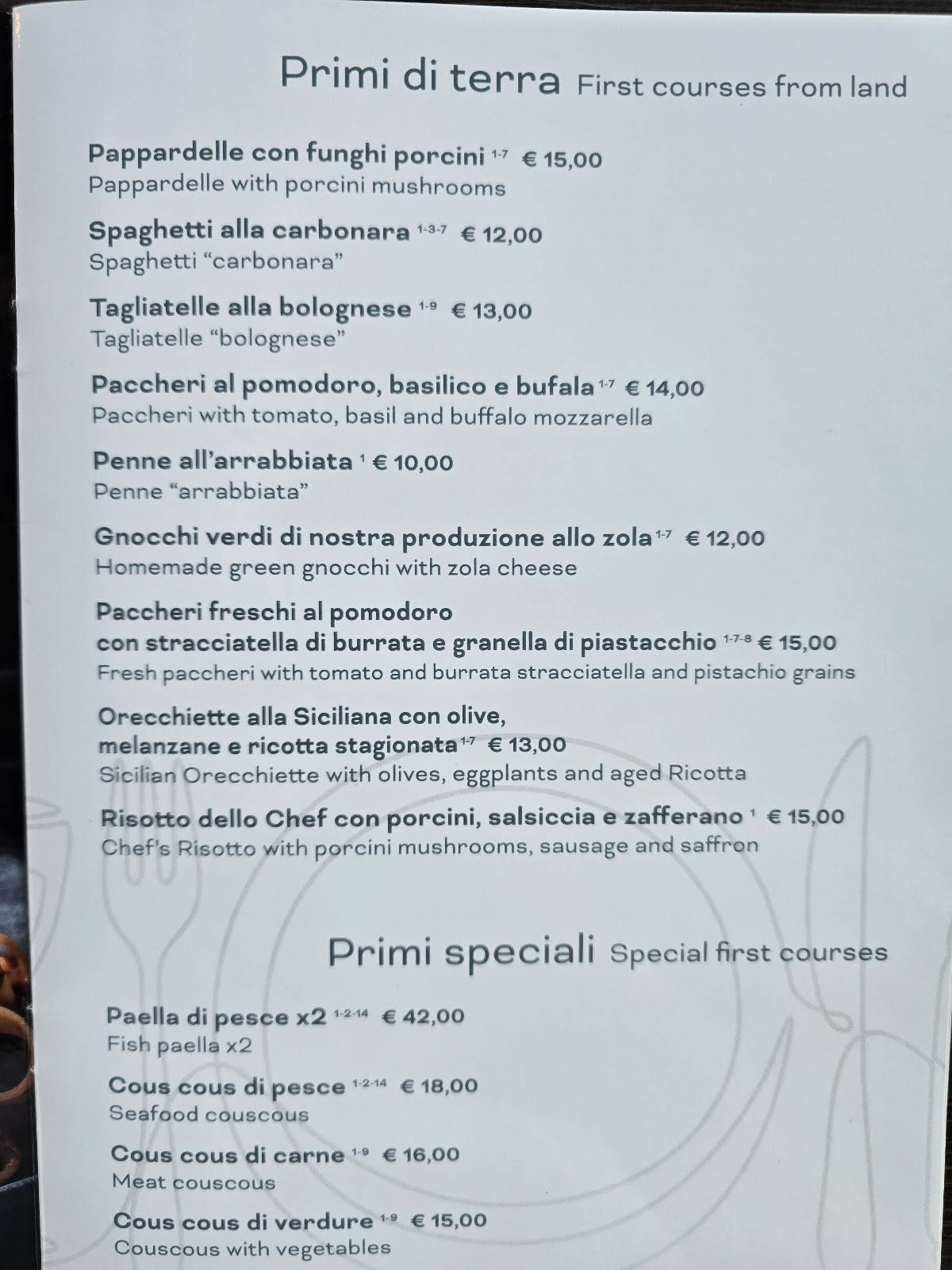 Menu di Ristorante Ebramo 