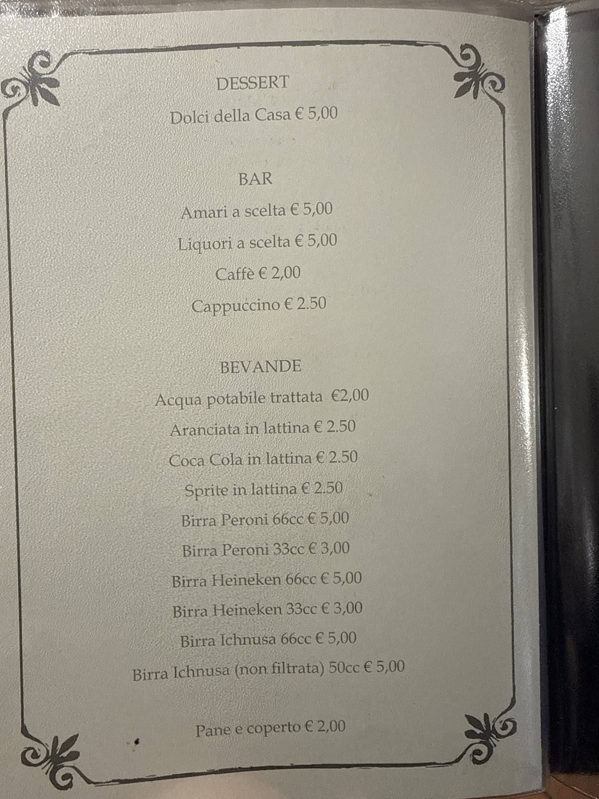 Menu di Ristorante Peppone Perugia 