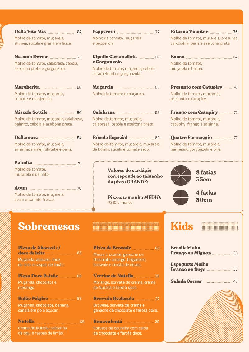 Salsa Pizzaria cardápio