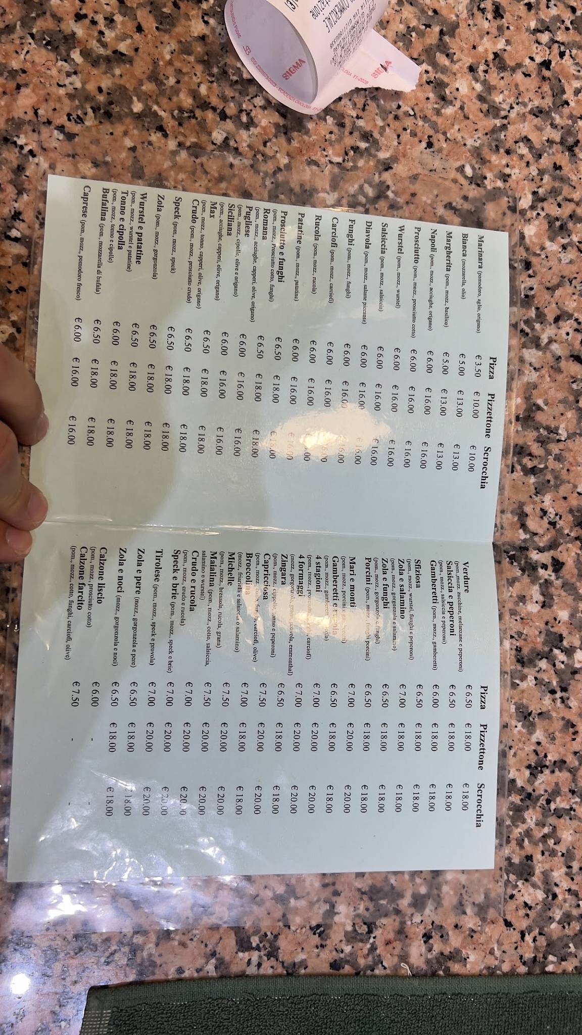 Menu di Pizzeria Silvia Di Gallo Massimo 