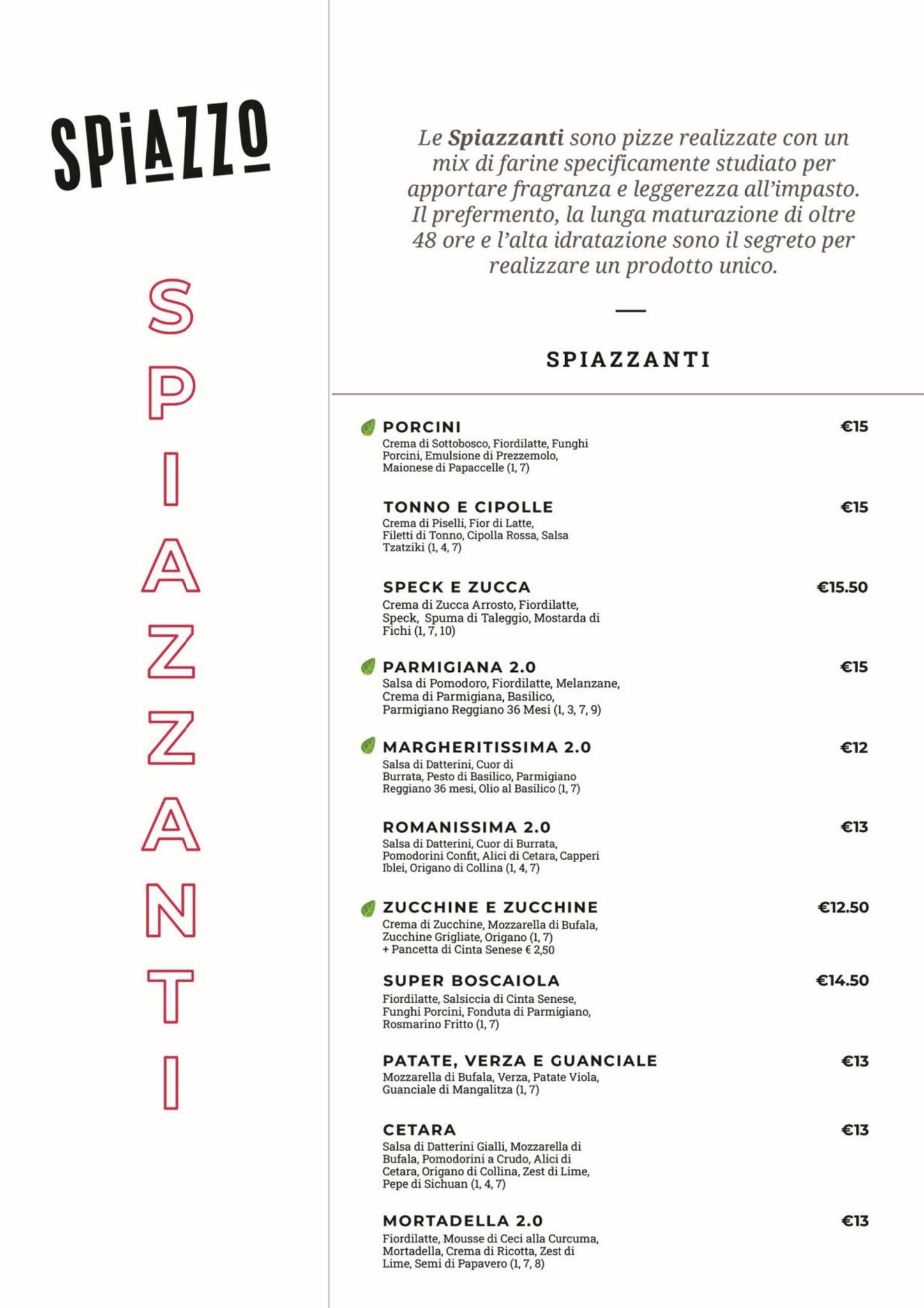 Menu di Spiazzo - Pizzeria - Roma 