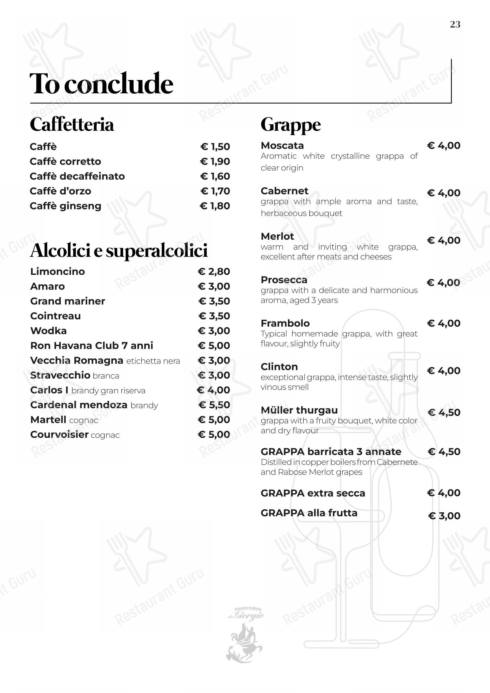 Pizzeria Trattoria da Giorgio in Roverbella - Menu bar