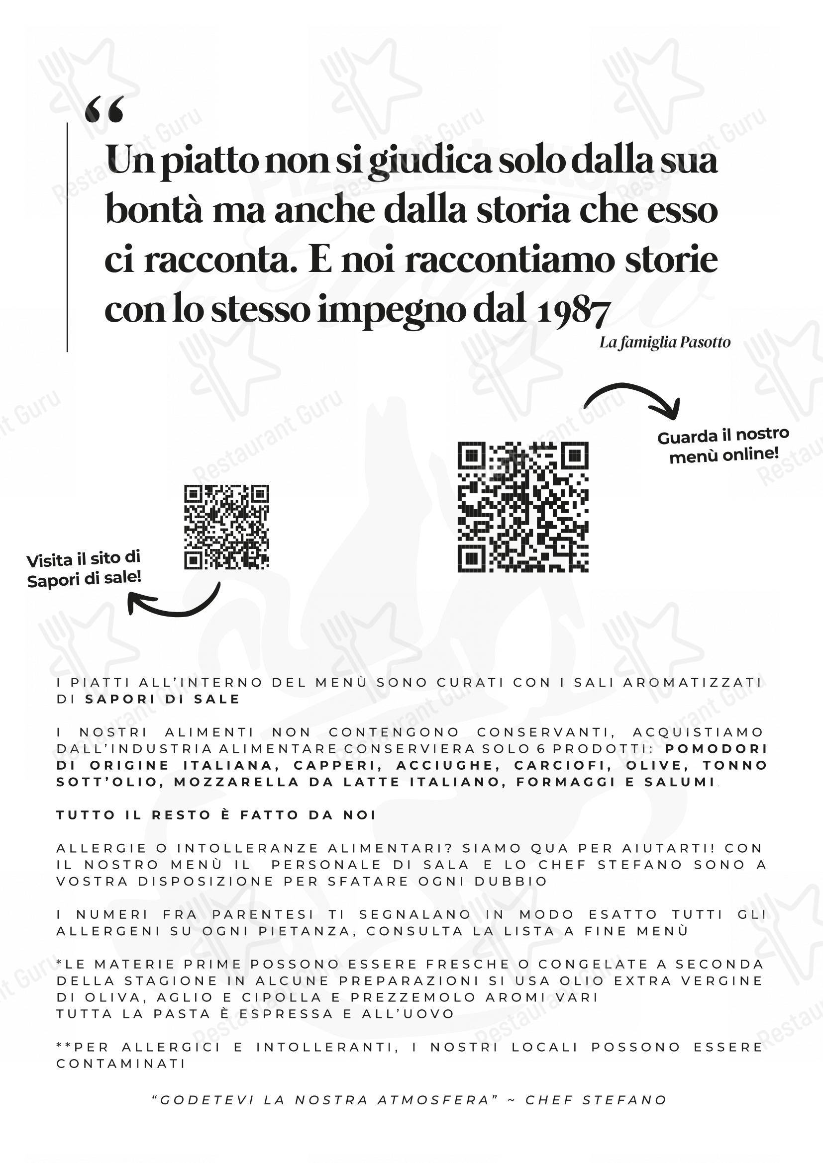 Menu per Pizzeria Trattoria da Giorgio in Roverbella