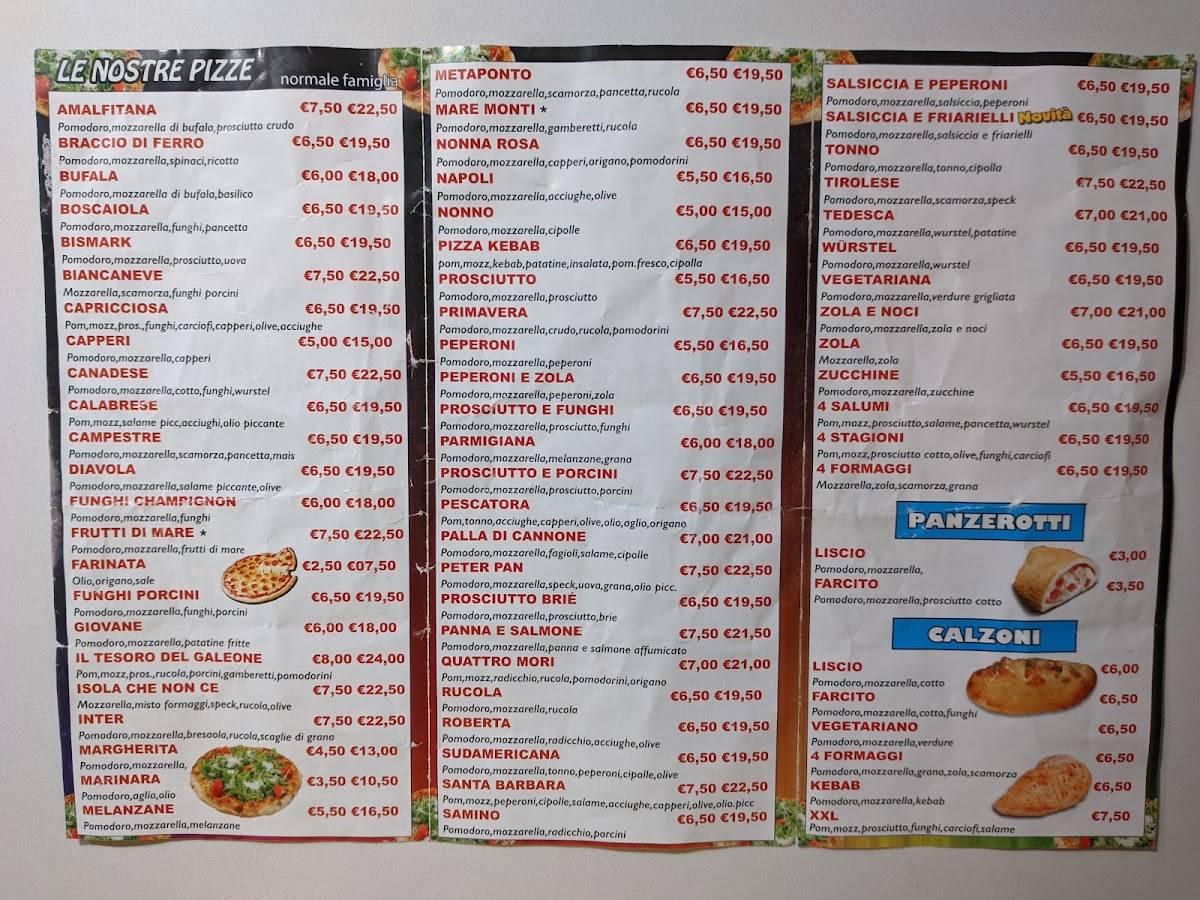 Menu di Pizzeria da Omar 