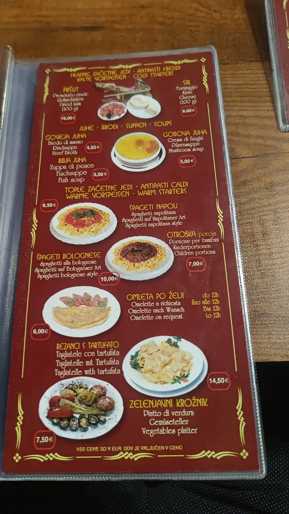 Menu di Pizzeria park Izet Durmišević s.p. 