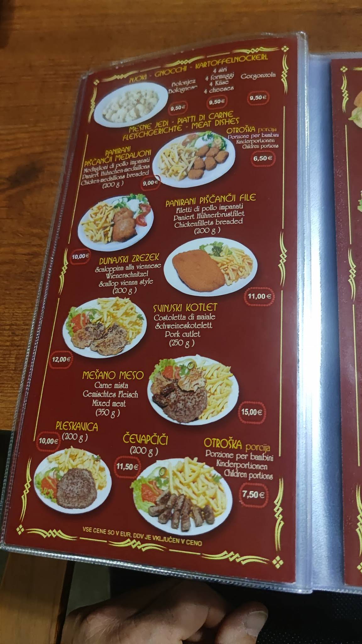 Menu di Pizzeria park Izet Durmišević s.p. 