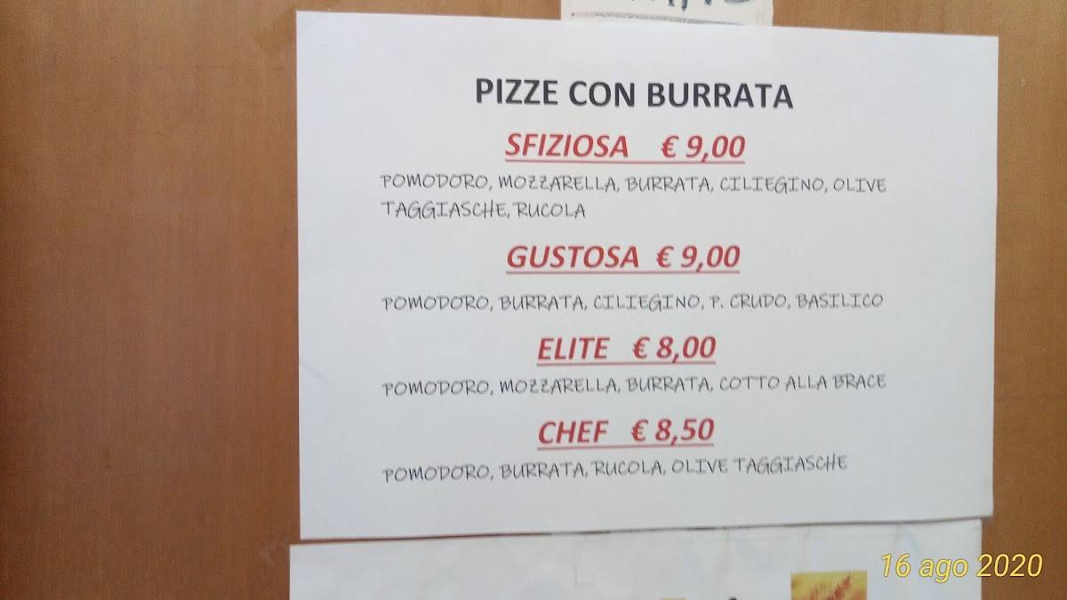 Menu di Pizzevia Olmi 