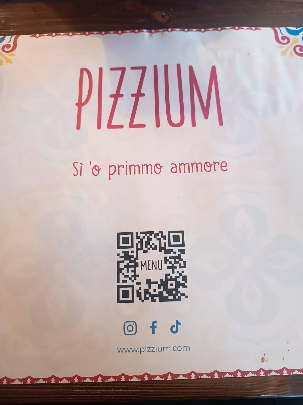 Menu di Pizzium - Trieste 