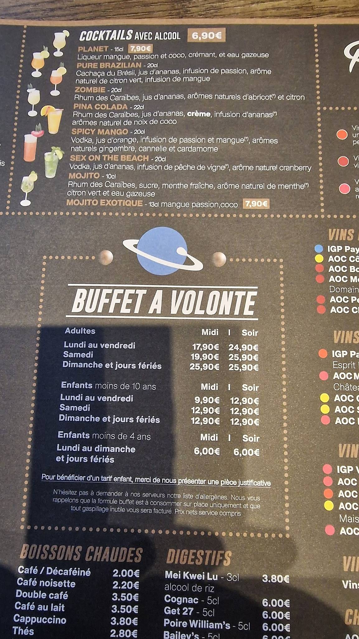 Menu at wok restaurant, Quetigny