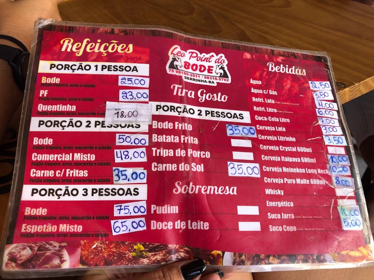 Point Do Bode cardápio