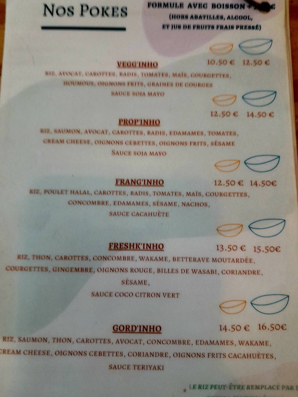Menu de Poke'inho