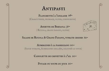 Menu di Ponte Vecchio 