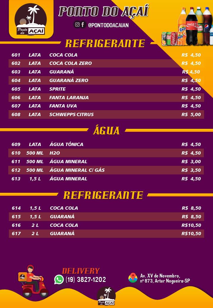 Ponto Do Acai cardápio