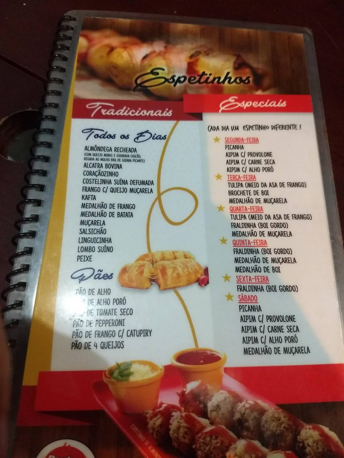 Ponto de Prosa - Espetinho cardápio