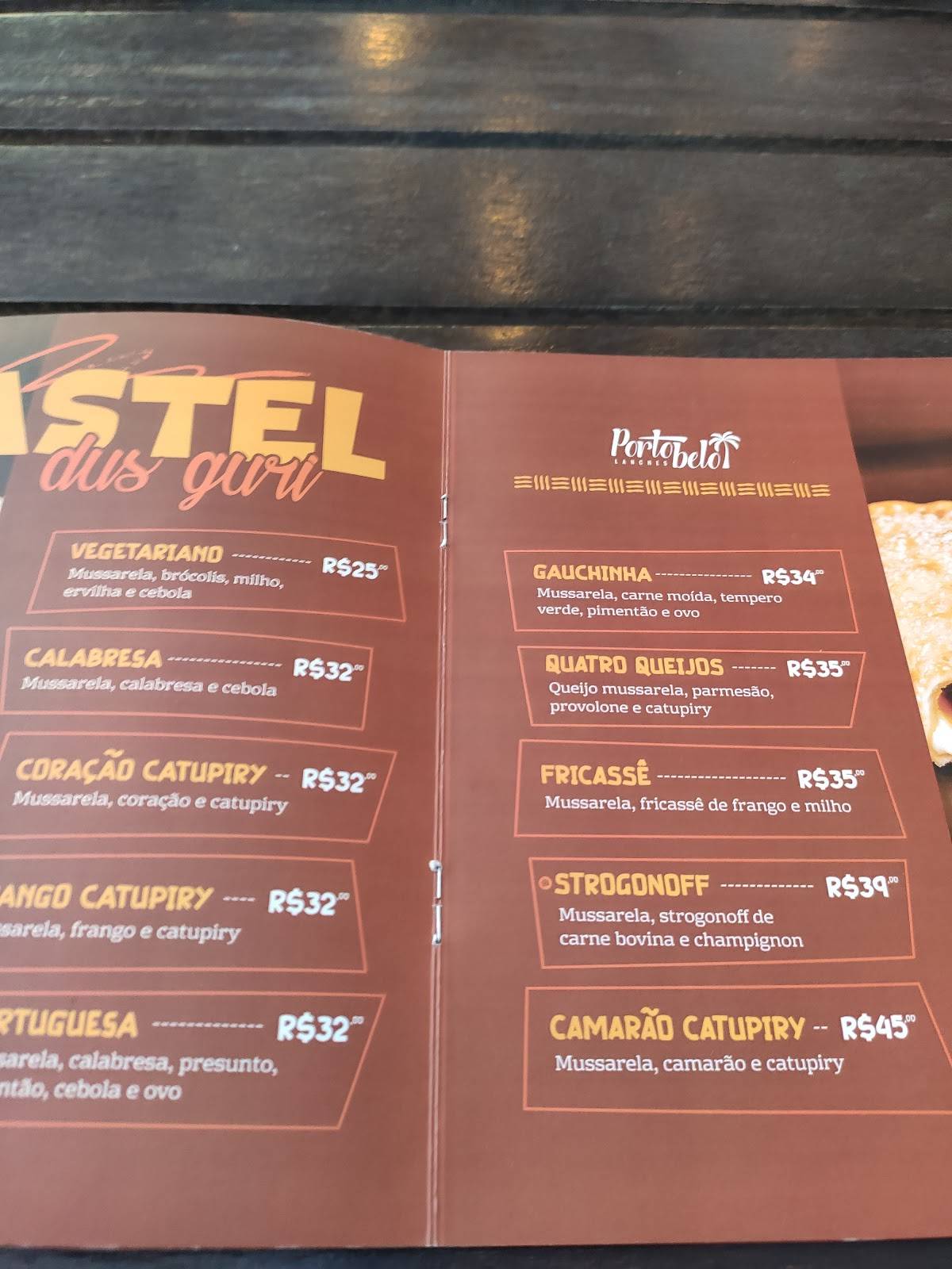 Porto Belo Lanches cardápio