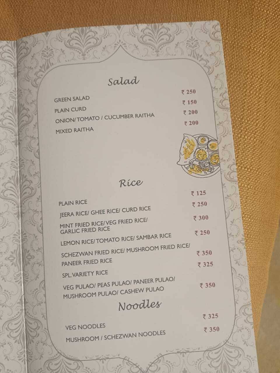 Prana Vegetarian Restaurant menu