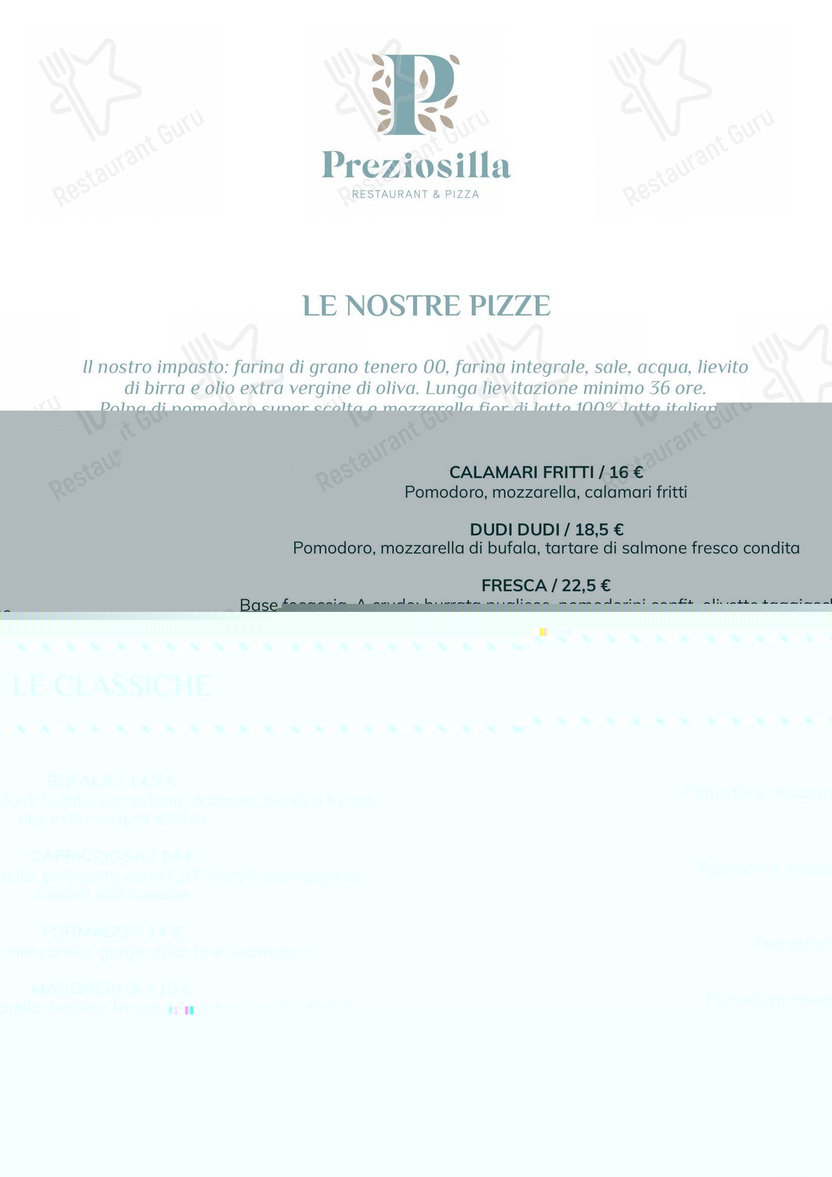 Коктейльная карта per Preziosilla - Ristorante e Pizza d'Autore in Nave