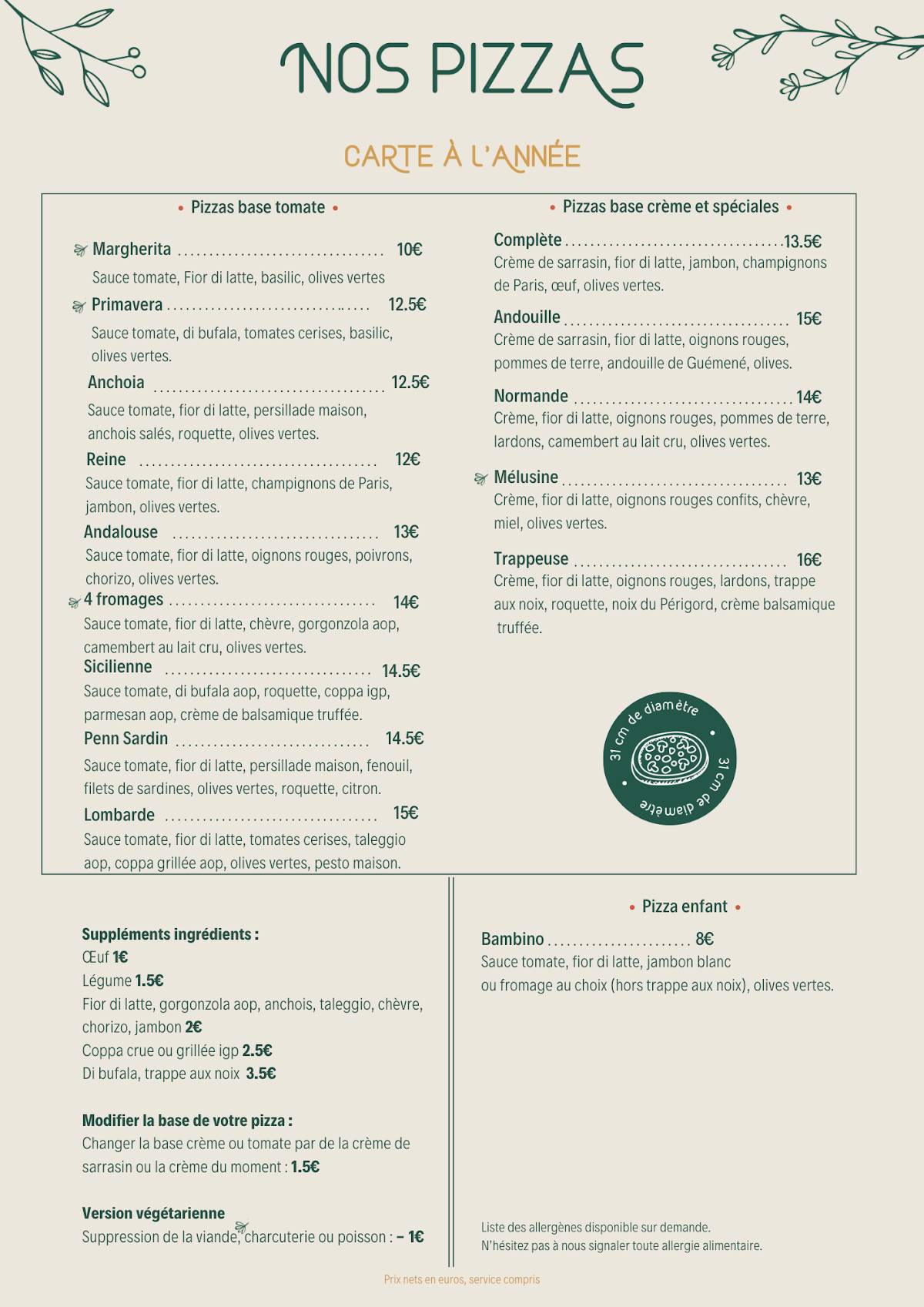 Menu de Primavera