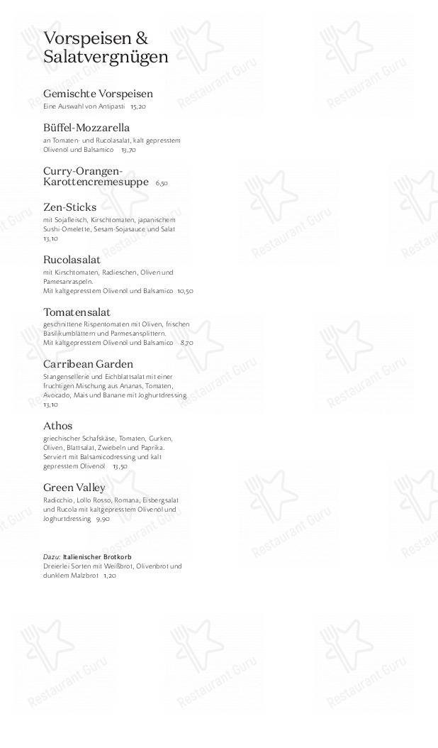 Menu pour Prinz Myshkin dans Munich