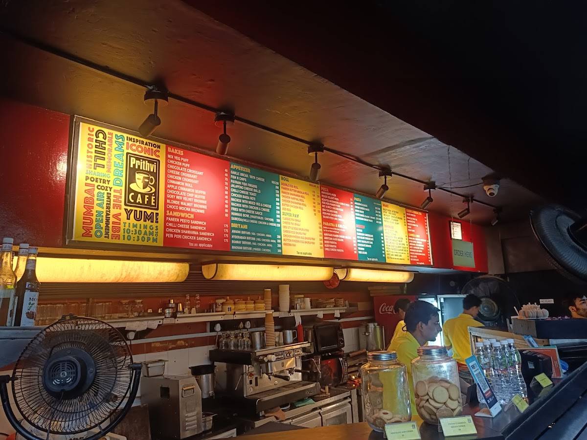 Prithvi Cafe menu