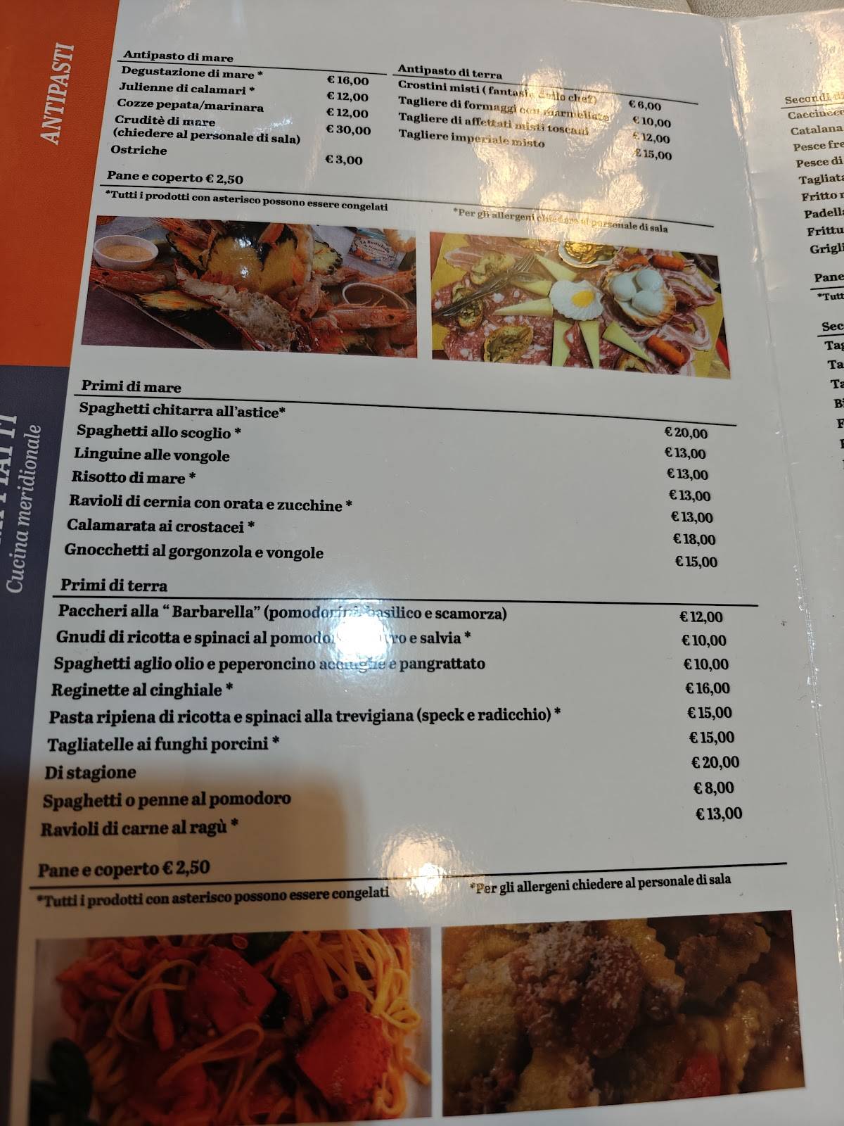 Menu di Ristorante pizzeria Al Piattello da Francesco 