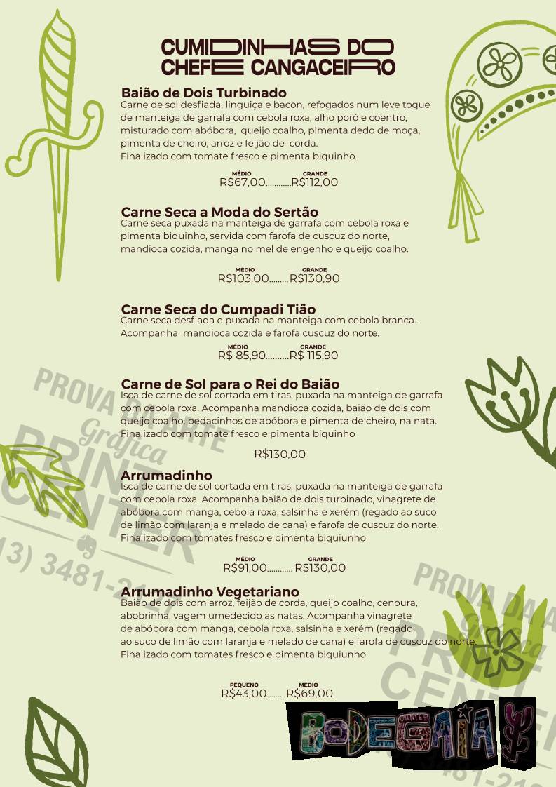 Bodegaia Restaurante e Cervejaria cardápio
