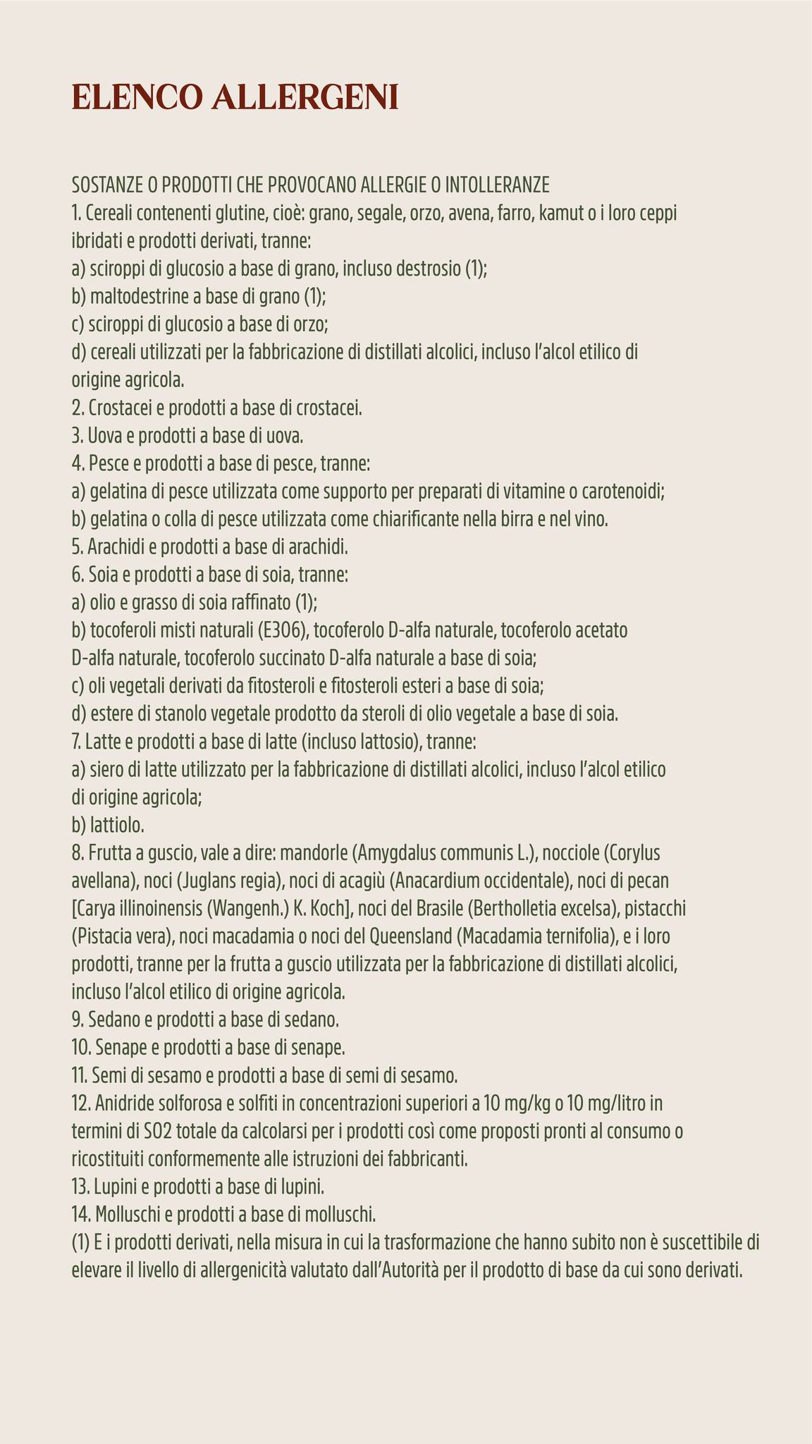 Menu di Caffè del Mare 