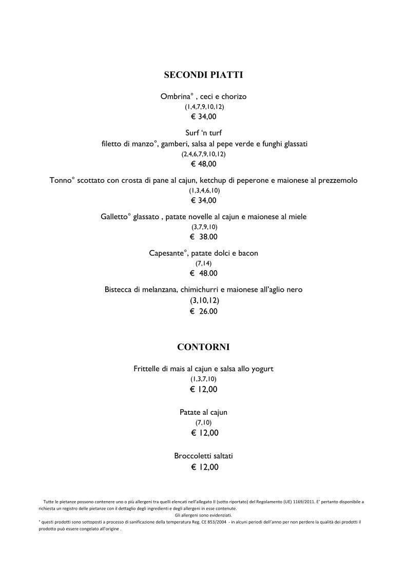 Menu di Elegance Cafè Jazz Club 