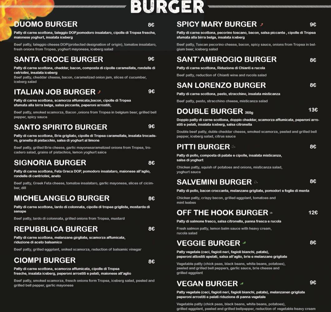 Menu di Off the Hook 