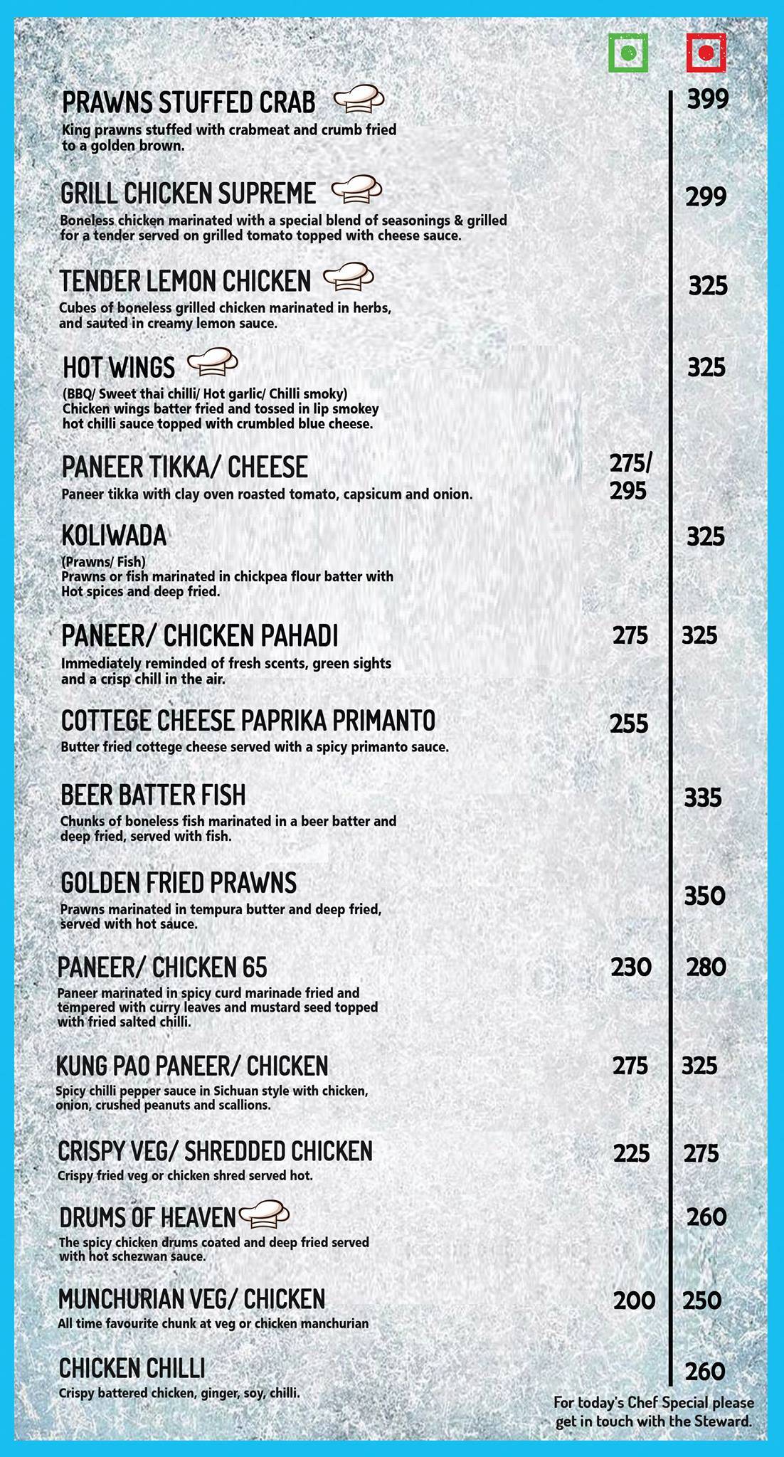 Oh Live menu