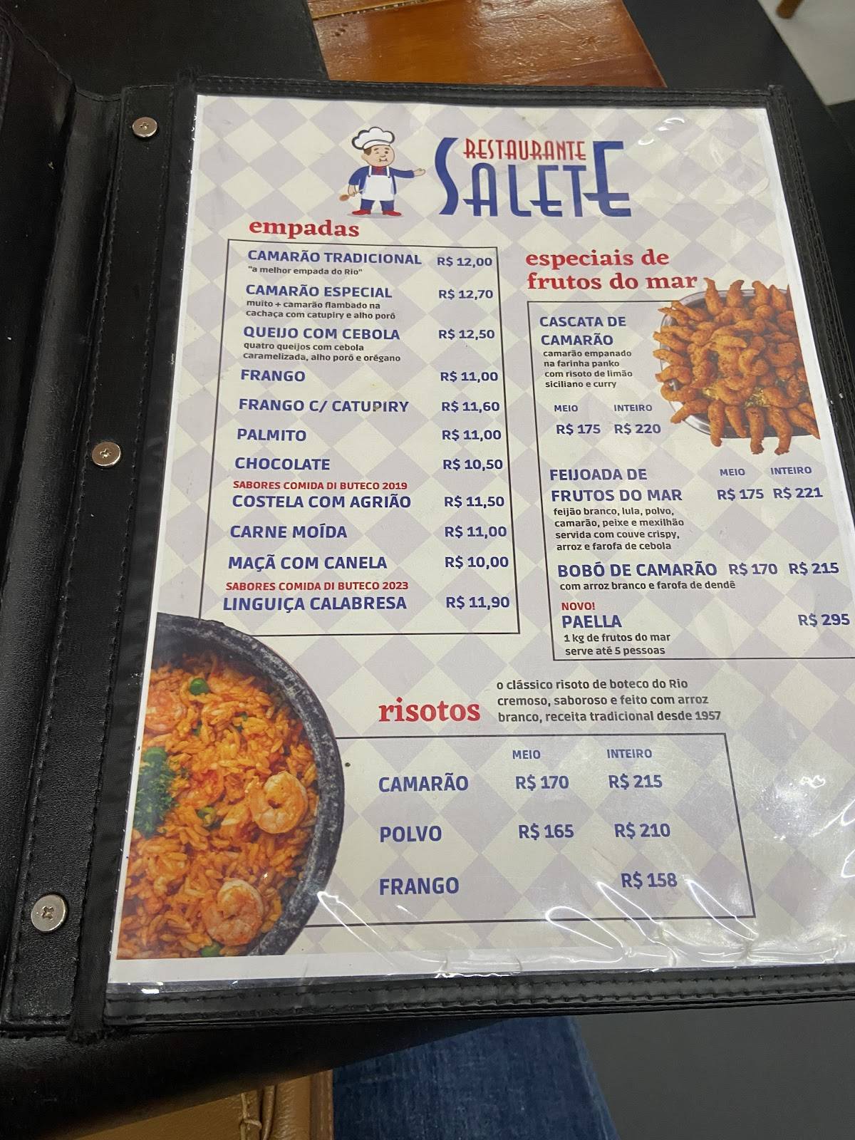 Restaurante Salete cardápio