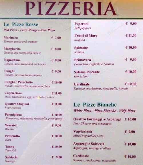 Menu de Ristorante Massenzio Ai Fori