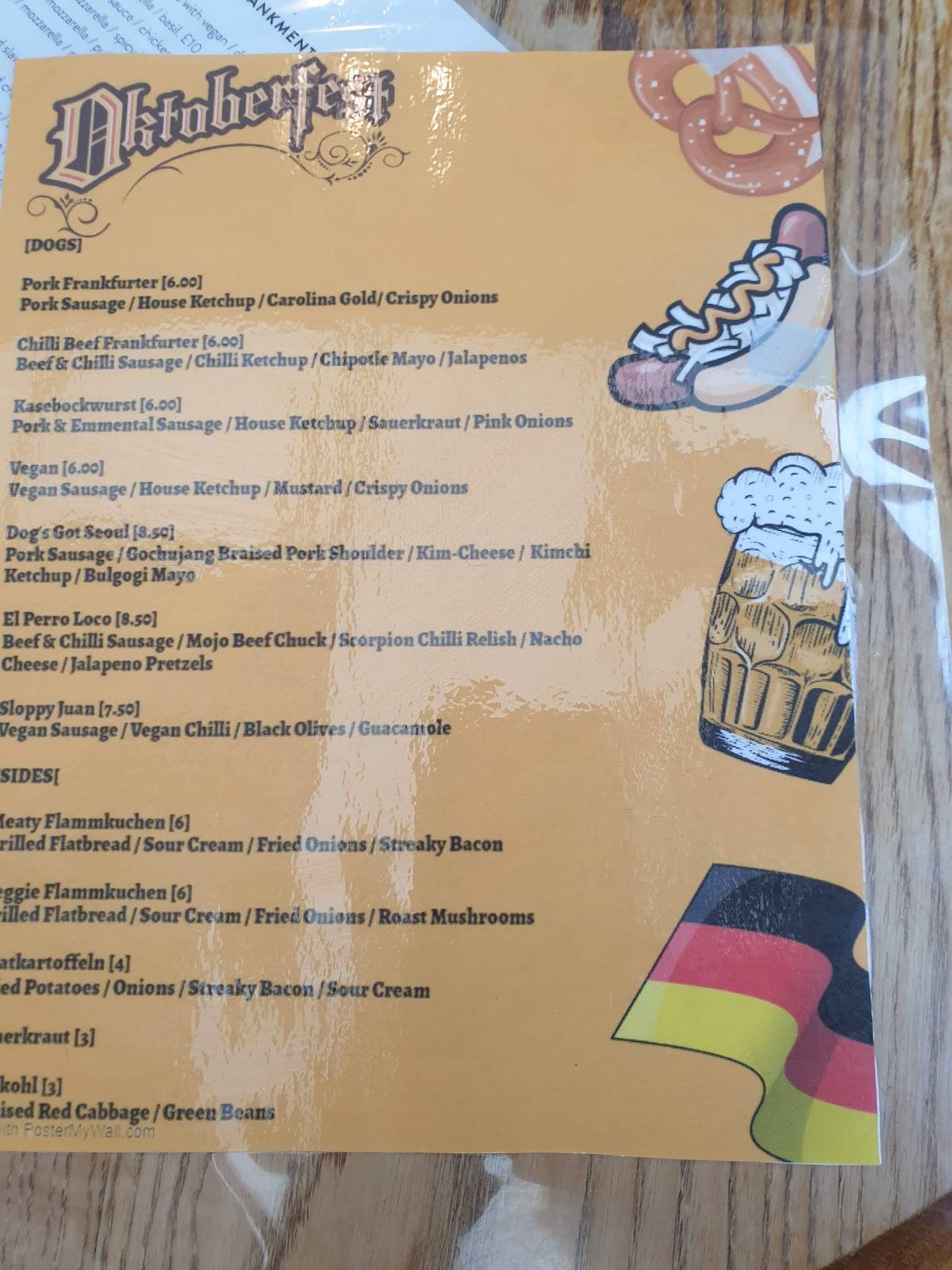 Menu at The Embankment pub & bar, Nottingham