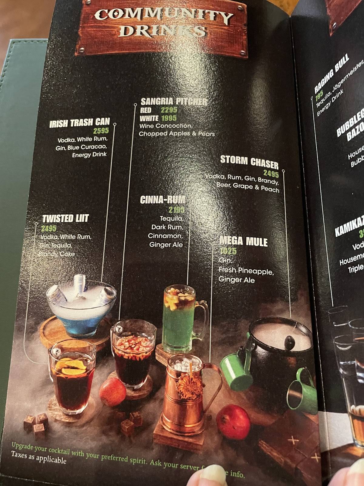 The Irish House menu