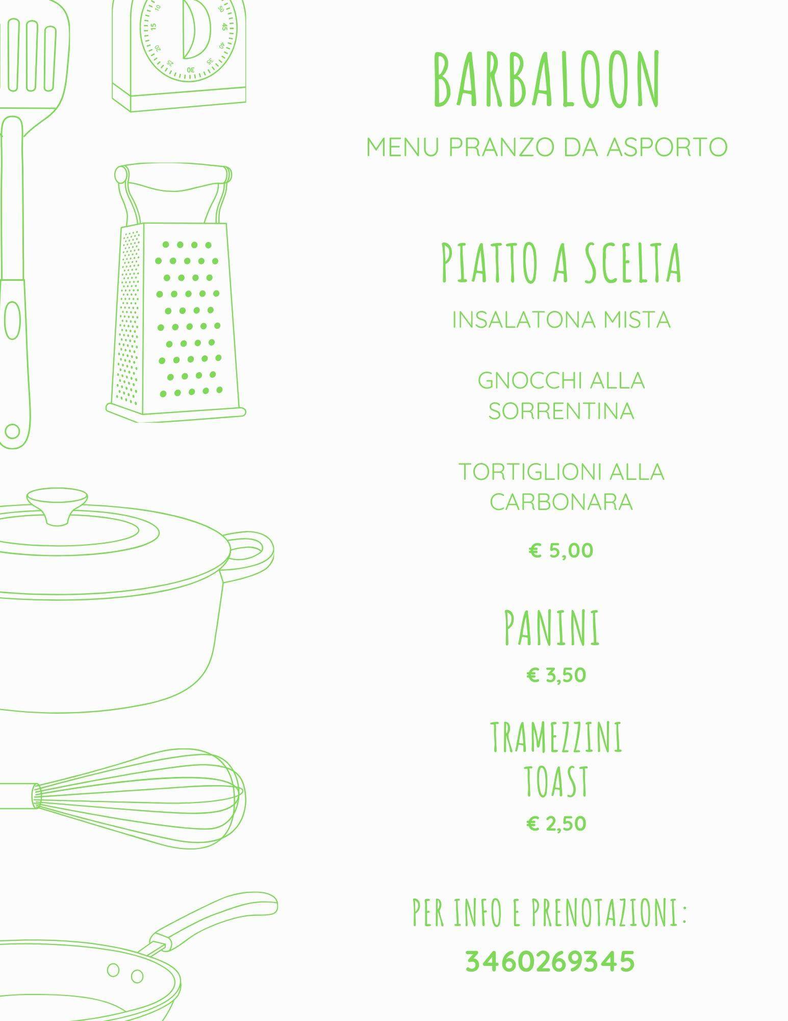 Menu di barbaloon 