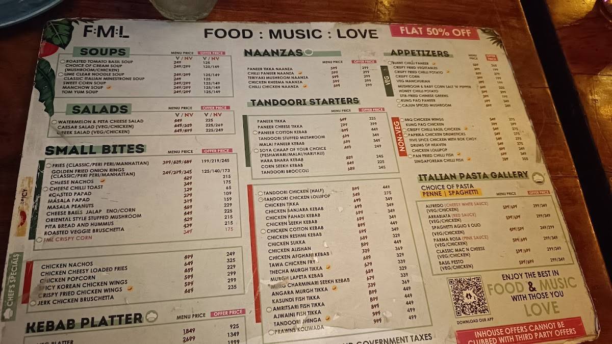 FML- Food Music Love (Kalyani Nagar) menu