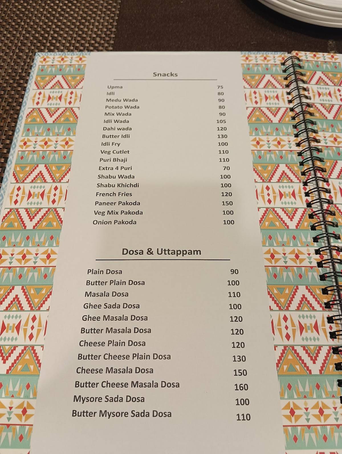 Sai Sagar Pure Veg Restaurant menu