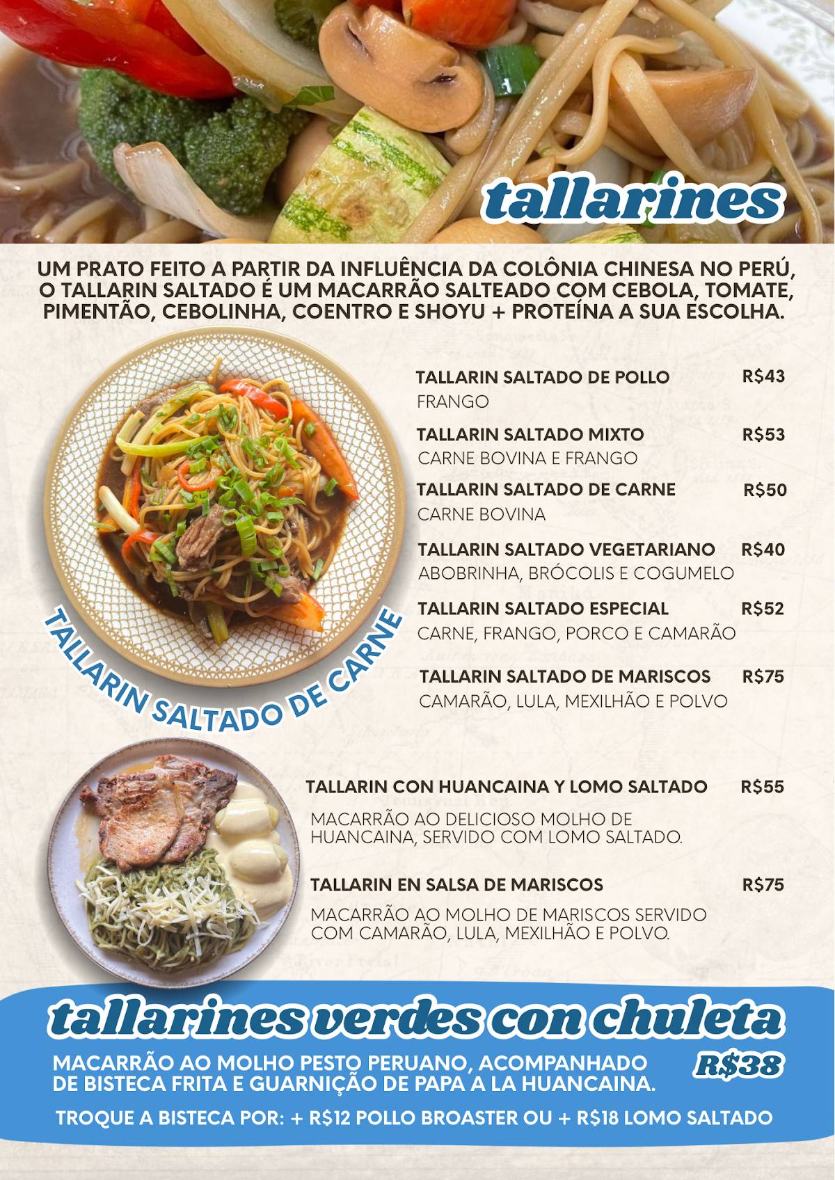 Punto Peru Culinária Peruana cardápio