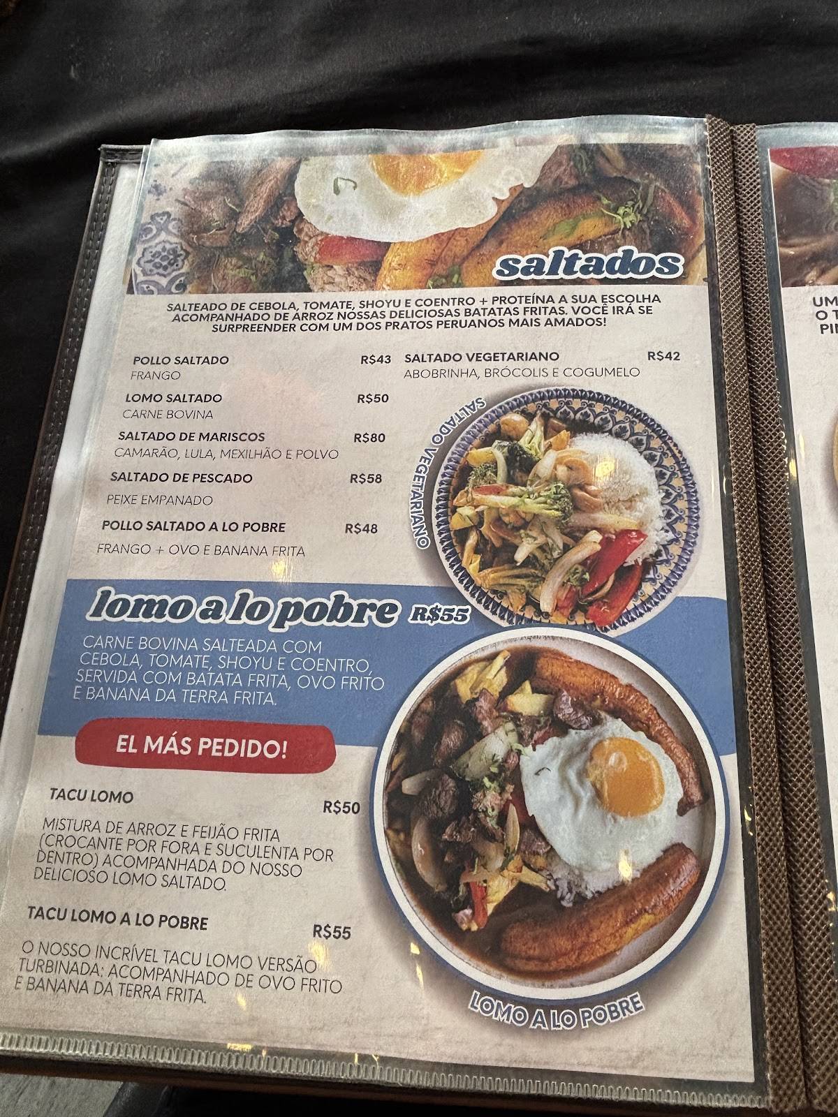 Punto Peru Culinária Peruana cardápio