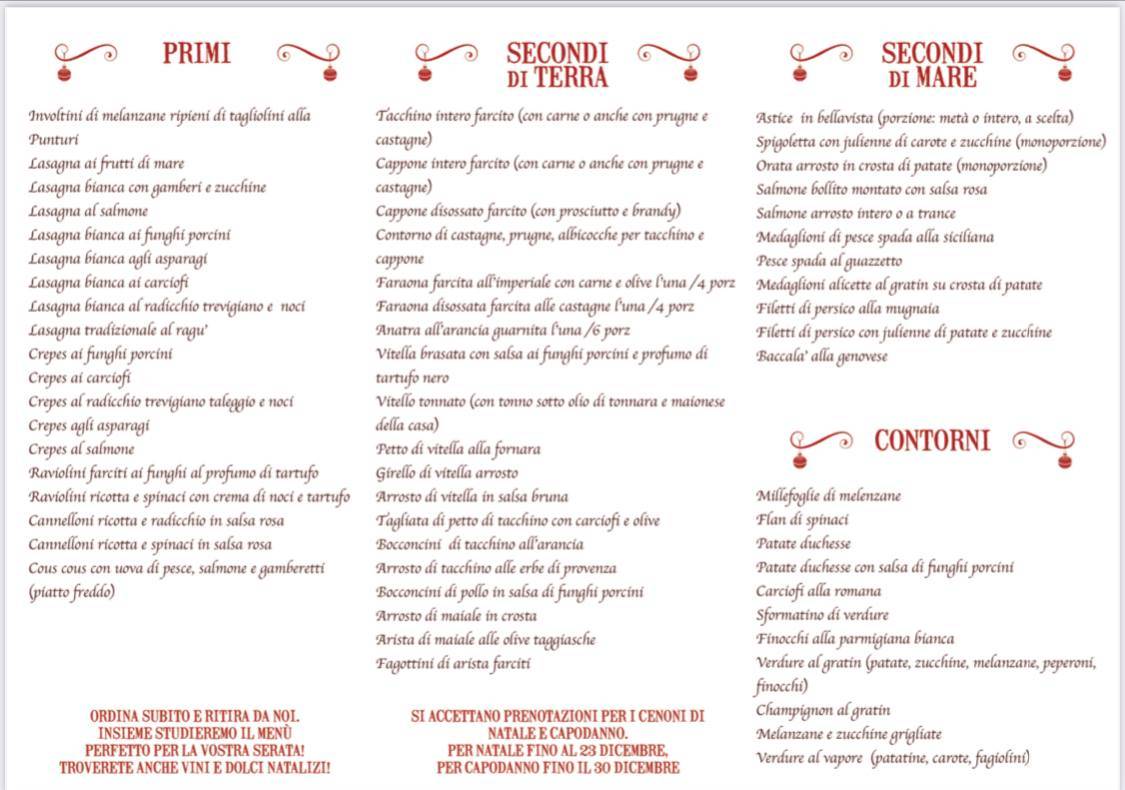 Menu di La Bottega Ristorante Punturi 