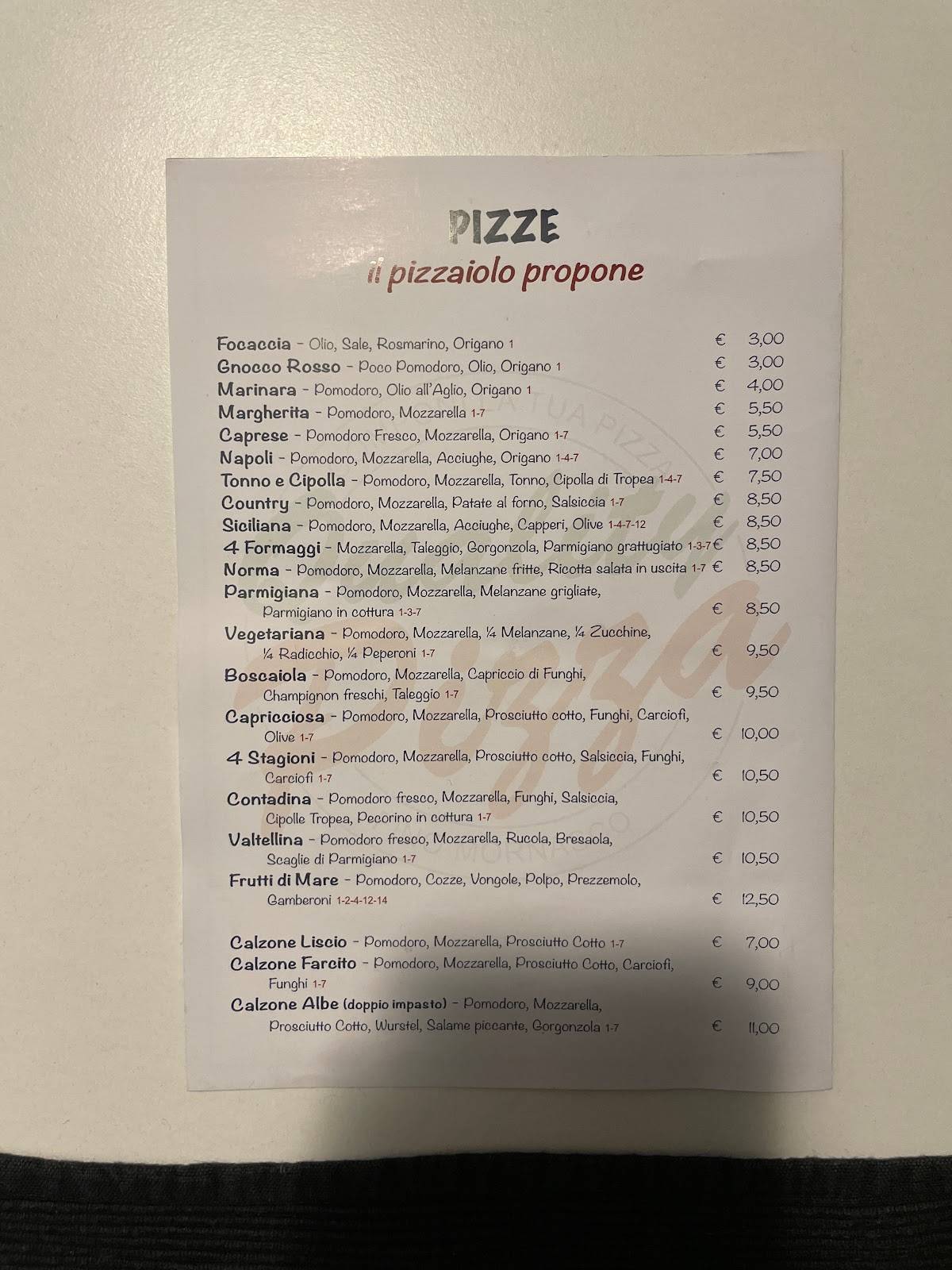 Menu di Quality Pizza 
