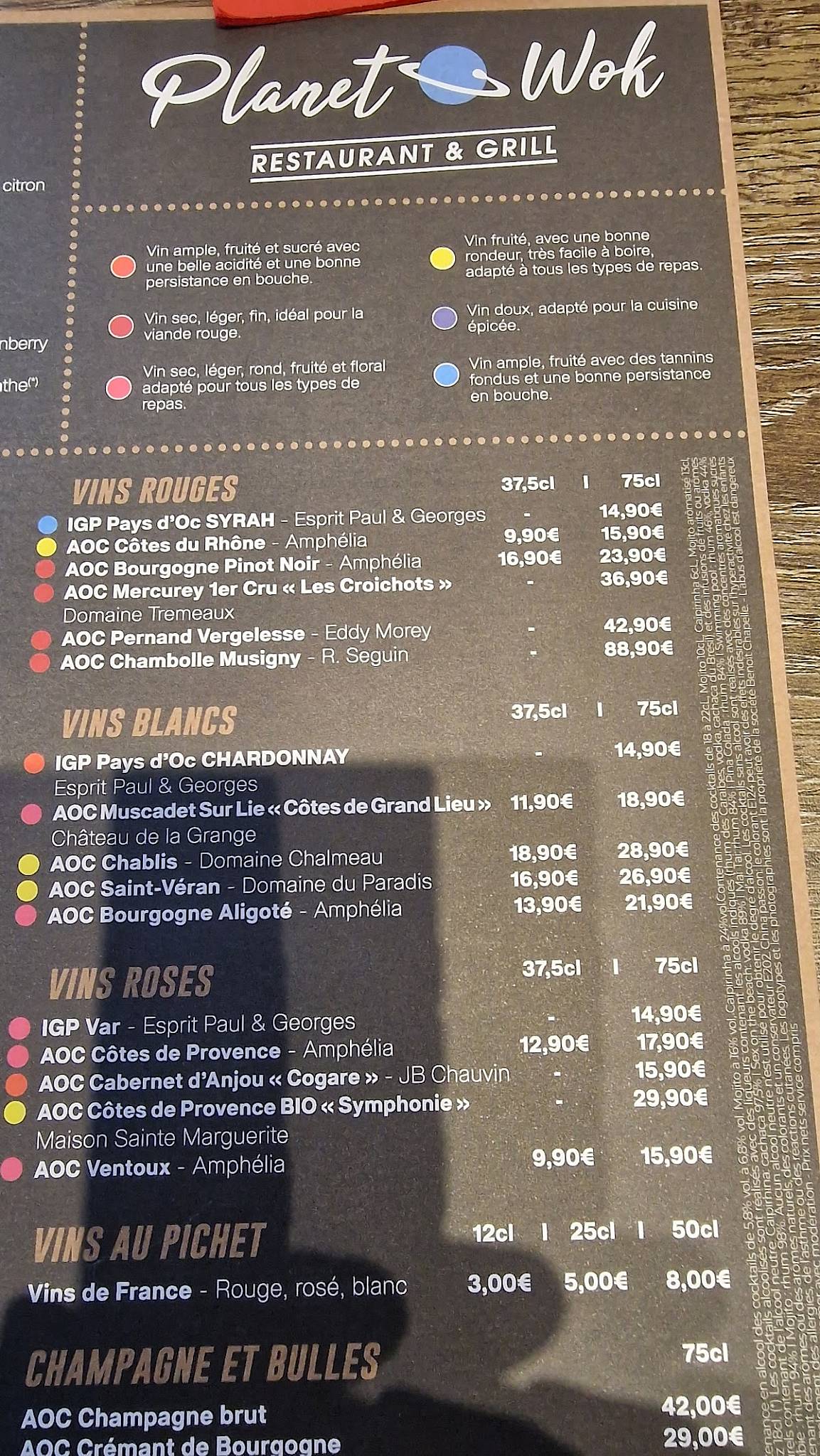 Menu au Wok restaurant, Quetigny — free download