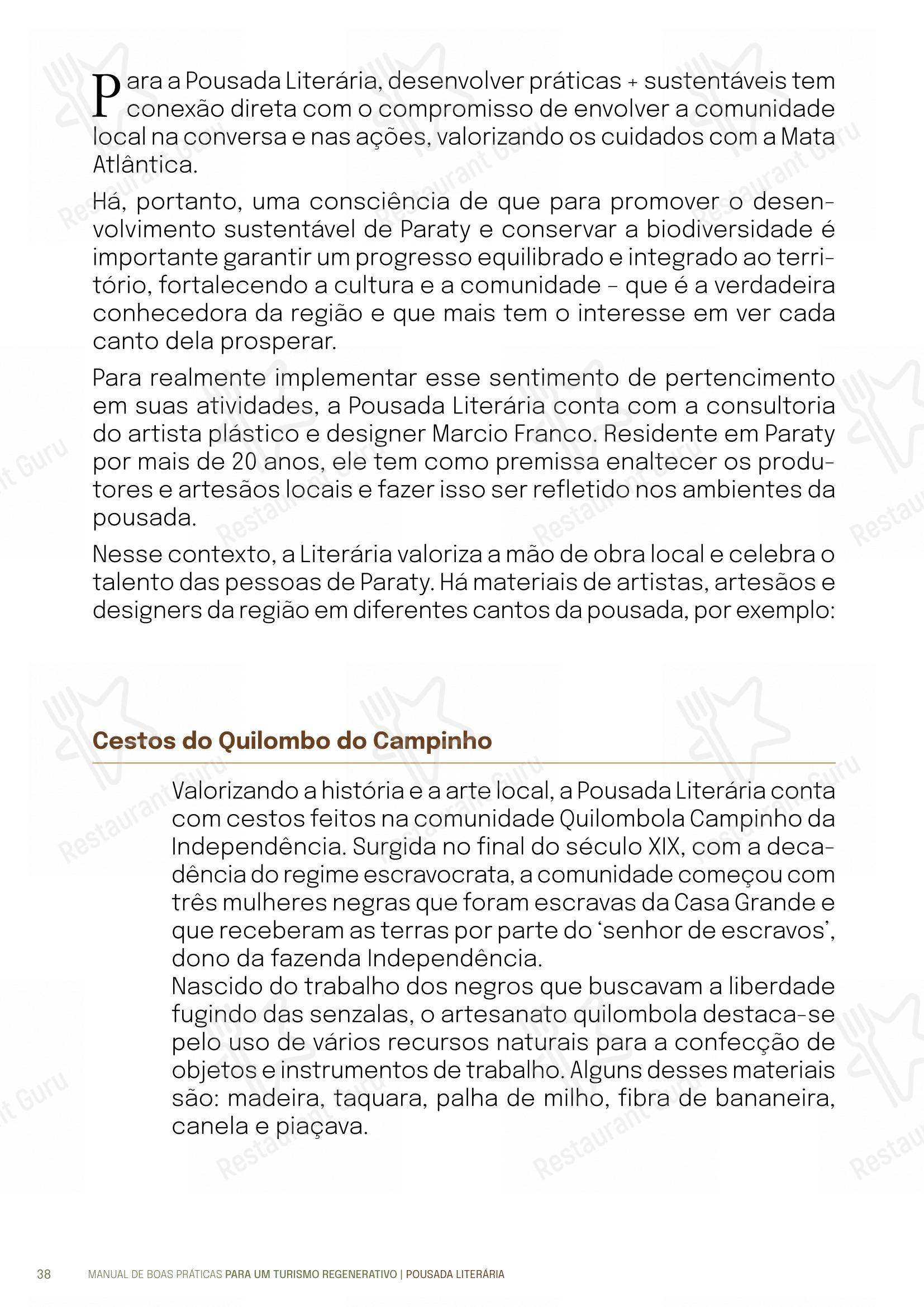 Quintal das Letras em Paraty - Menu bar