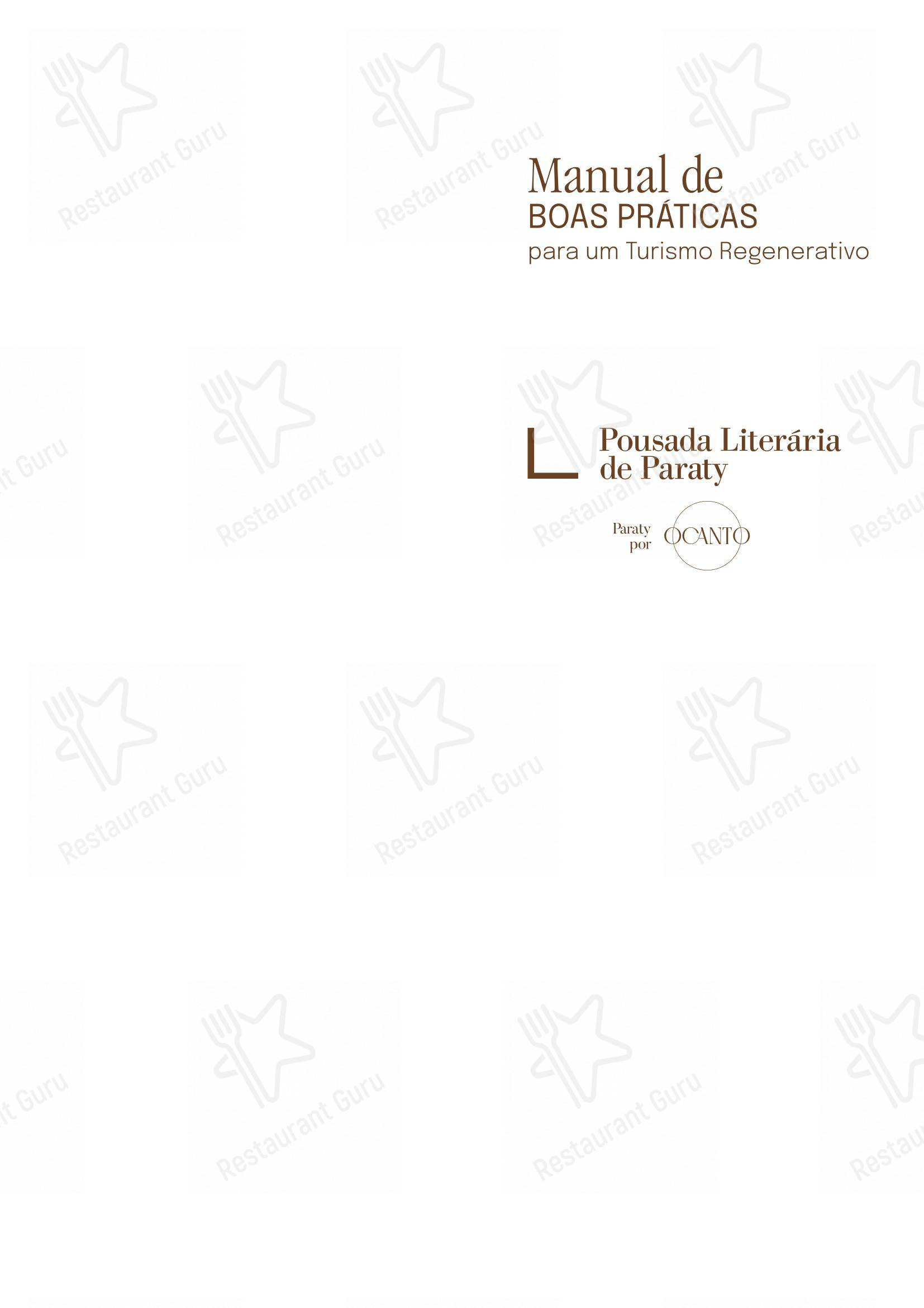 Menu bar para Quintal das Letras restaurante