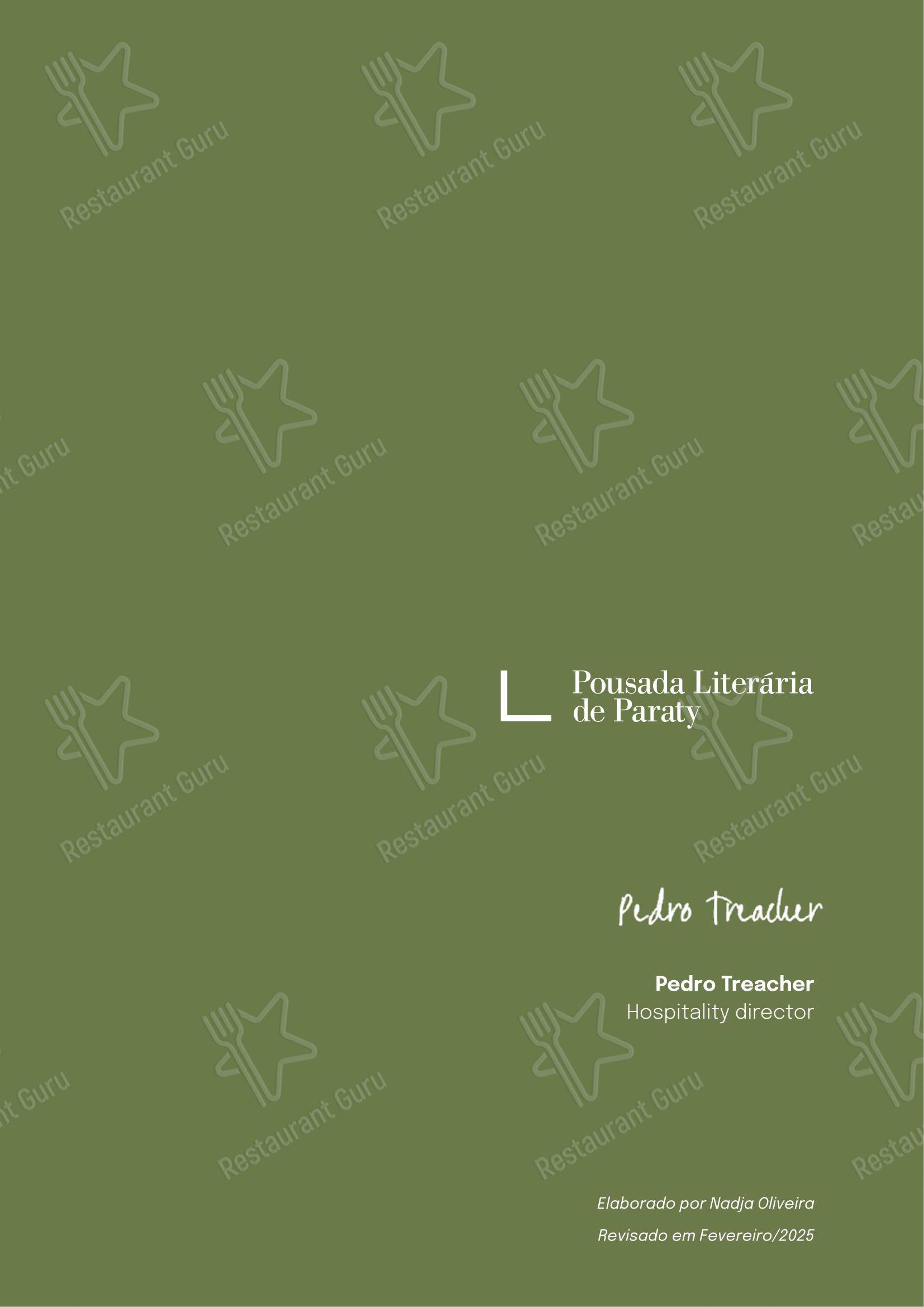 Menu bar para Quintal das Letras em Paraty