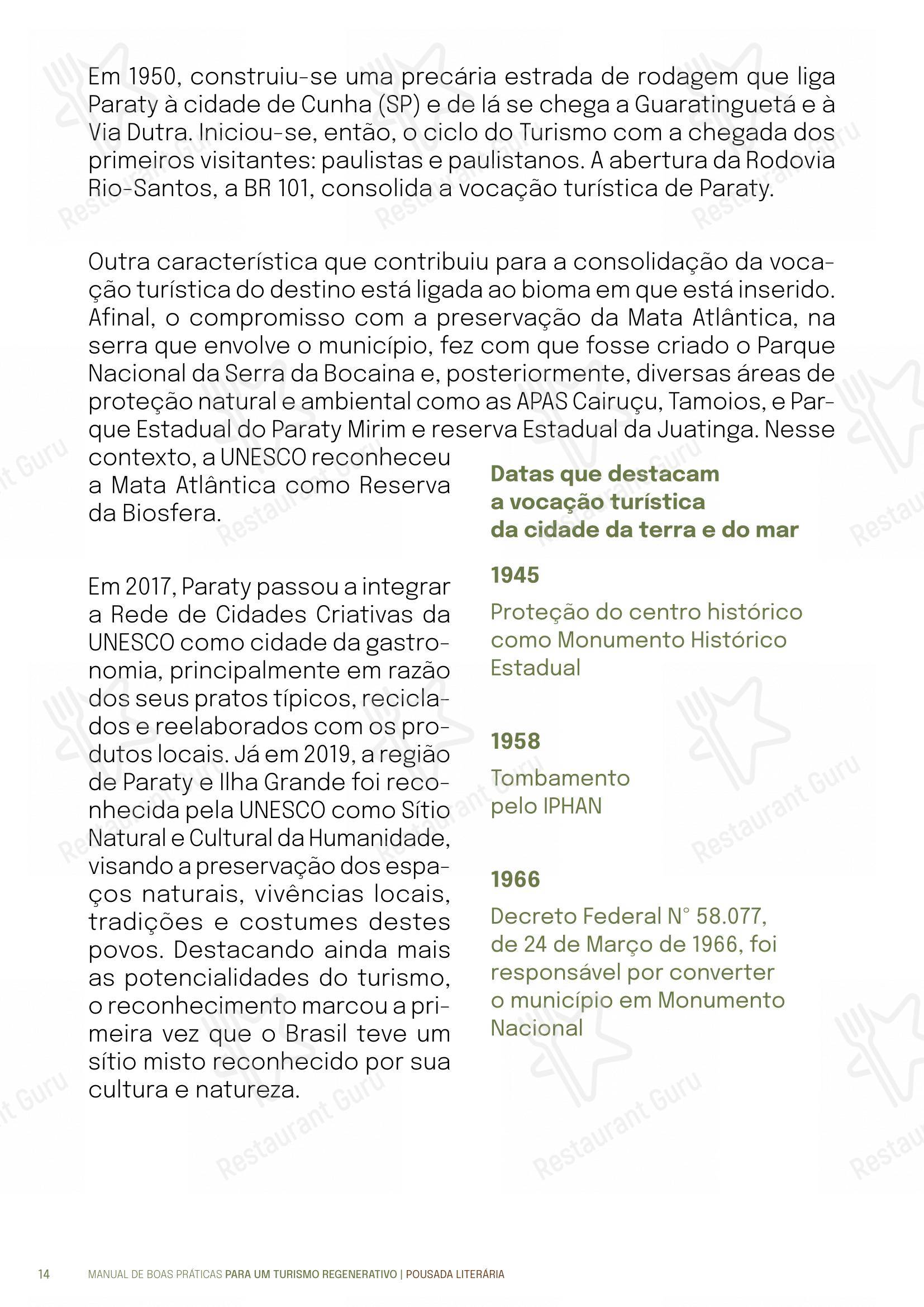 Quintal das Letras em Paraty - Menu bar