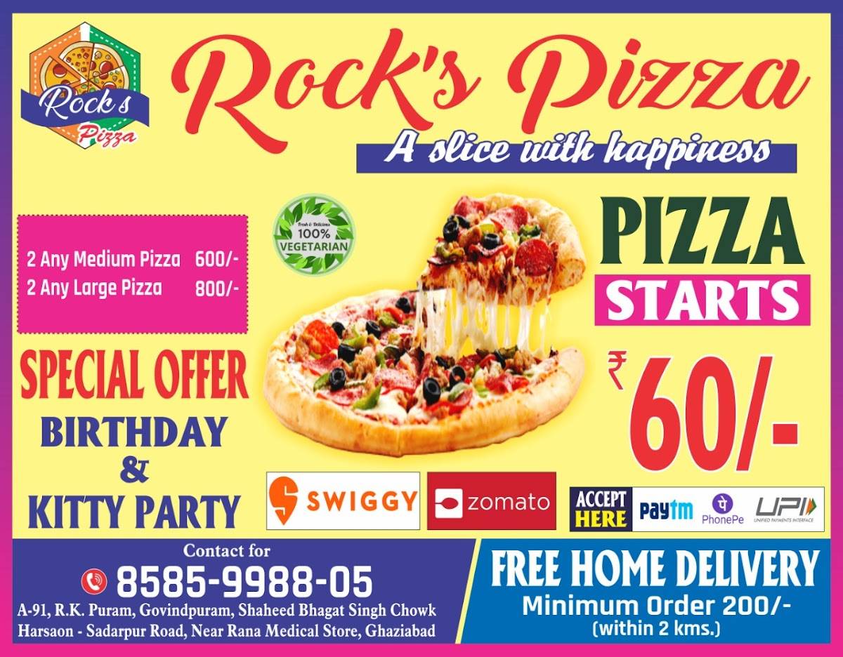 ROCK'S PIZZA menu