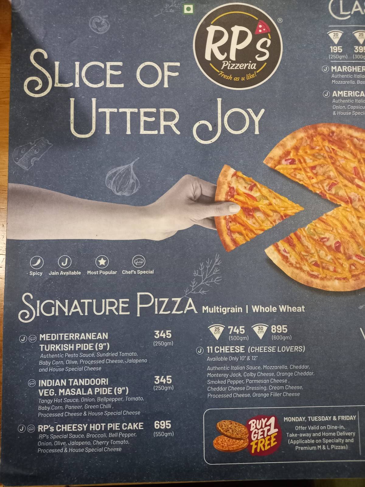 RP's Pizzeria Vijay Cross Road menu