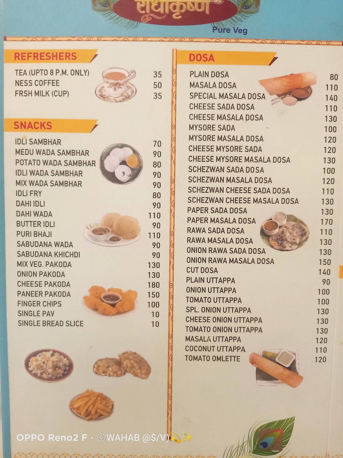 Radhakrishna Pure Veg menu